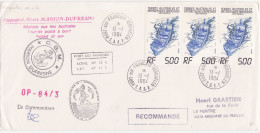 TAAF Lettre Lady Franklin Marion Dufresne 13 1 1984 Pour Argentre Du Plessis Bateau - Cartas & Documentos
