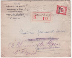 Monaco 2f15 Surcharge Lettre 1938 Pour St Denis Seine - Briefe U. Dokumente