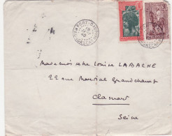 Madagascar Lettre Fort Dauphin 1940 Pour Clamart - Storia Postale