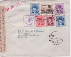 Egypt Censored Cover 1943 For Springfield Mass USA - Briefe U. Dokumente