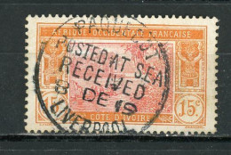 COTE D'IVOIRE (RF) - PAYSAGE - N° Yt 46 Obli. ORANGE ET ROSE  - CàD “PAQUEBOT LIVERPOOL 8/12/19” - Used Stamps