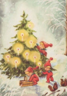 PÈRE NOËL Bonne Année Noël GNOME Vintage Carte Postale CPSM #PAU229.A - Santa Claus