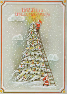 PÈRE NOËL Bonne Année Noël GNOME Vintage Carte Postale CPSM #PAU219.A - Santa Claus