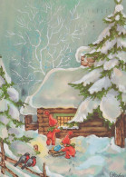 BABBO NATALE Buon Anno Natale GNOME Vintage Cartolina CPSM #PAU223.A - Santa Claus