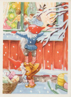 BABBO NATALE Buon Anno Natale GNOME Vintage Cartolina CPSM #PAU213.A - Santa Claus