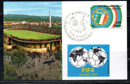 ITALIA REPUBBLICA ITALY REPUBLIC 1990 COPPA DEL MONDO DI CALCIO ITALIA90  LIRE 450 MAXI MAXIMUM CARD CARTOLINA CARTE - Cartes-Maximum (CM)