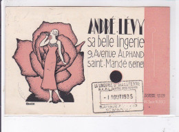 PUBLICITE : Magasin De Lingerie André LEVY à Saint Mandé (judaica) - Très Bon état - Werbepostkarten