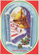 Bonne Année Noël CLOCHE Vintage Carte Postale CPSM #PAT453.A - New Year
