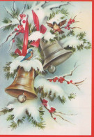 Bonne Année Noël CLOCHE Vintage Carte Postale CPSM #PAT498.A - New Year