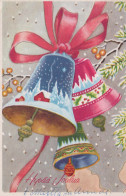 Bonne Année Noël CLOCHE Vintage Carte Postale CPSM #PAT423.A - New Year