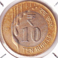 INDIA COIN LOT 448, 10 RUPEES 2020, RAIN DROPS, BOMBAY MINT, XF - Indien