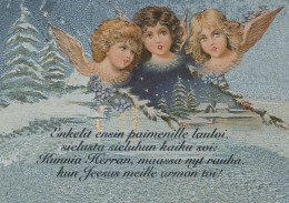ÁNGEL Feliz Año Navidad Vintage Tarjeta Postal CPSM #PAS745.A - Angels