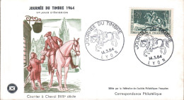 FDC 1964 JOURNEE DU TIMBRE - LYON - 1960-1969