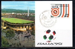 ITALIA 90 REPUBBLICA ITALY REPUBLIC 1990 COPPA DEL MONDO DI CALCIO AUSTRIA LIRE 450 MAXI MAXIMUM CARD CARTOLINA CARTE - Maximum Cards