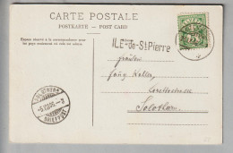 CH Heimat BE Ile De St.Pierre (Biel) 1906-09-21 Nach Solothurn - Briefe U. Dokumente