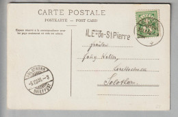 CH Heimat BE Ile De St.Pierre (Biel) 1906-09-21 Nach Solothurn - Covers & Documents