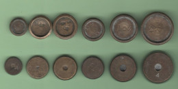 English Monetary Weights Ounces Once Poids Monétaires  6 Pieces  XIX Sec Pesi Monetari - Antiek Gereedschap