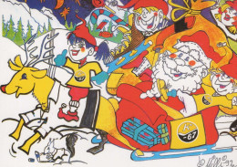 WEIHNACHTSMANN SANTA CLAUS Neujahr Weihnachten HIRSCH Vintage Ansichtskarte Postkarte CPSM #PBB176.A - Santa Claus