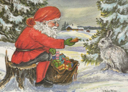 PAPÁ NOEL Feliz Año Navidad Vintage Tarjeta Postal CPSM #PBB078.A - Santa Claus