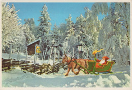 BABBO NATALE Buon Anno Natale GNOME Vintage Cartolina CPSM #PBB044.A - Santa Claus