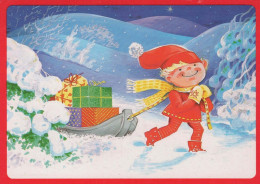 BABBO NATALE Buon Anno Natale Vintage Cartolina CPSM #PBB024.A - Santa Claus