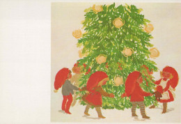 PAPÁ NOEL Feliz Año Navidad GNOMO Vintage Tarjeta Postal CPSM #PBA962.A - Santa Claus