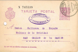 55118. Entero Postal TARRAGONA 1929. Alfonso XIII Vaquer. Comercial Pallares - 1850-1931