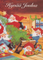 PAPÁ NOEL Feliz Año Navidad GNOMO Vintage Tarjeta Postal CPSM #PAY940.A - Santa Claus