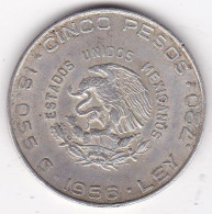 Mexico . 5 Pesos 1956 . HIDALGO . En Argent .KM# 469 - Messico