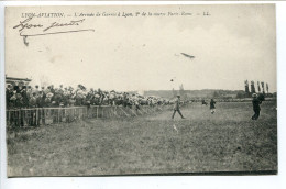 CPA Voyagé 1911 * LYON AVIATION L'Arrivée De GARROS à LYON 2e De La Course Paris Rome - Aviatori