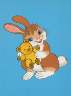 CONIGLIO Animale Vintage Cartolina CPSM #PBR141.A - Sonstige & Ohne Zuordnung