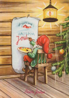 PAPÁ NOEL Feliz Año Navidad GNOMO Vintage Tarjeta Postal CPSM #PBL764.A - Santa Claus