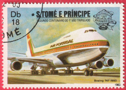 N° Yvert & Tellier 746 - Sao Tomé-et-Principe (1983) (Oblitéré) - 200è 1ère Ascension Dans Atmosphère - Boeing 747 1983 - Sao Tome Et Principe