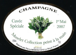 Etiquette Champagne Brut Cuvée Spéciale 1er Mai 2007 Pierre Mignon Le Breuil Marne 51 - Champagne
