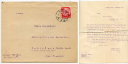 Germany 1934 Cover & Letter; Gescher - Johann Winking To Schiplage; 12pf. Hindenburg - Covers & Documents