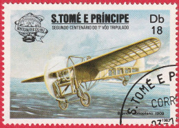 N° Yvert & Tellier 747 - Sao Tomé-et-Principe (1983) (Oblitéré) - 200è 1ère Ascension Dans Atmosphère - Monoplan Blériot - São Tomé Und Príncipe