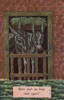 ASINO Animale Vintage CPA Cartolina #PAA162.A - Donkeys