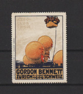 Motiv Ballone 1909-09-21 AK Gordon Bennett Wettfliegen + Vignette - Luchtballons