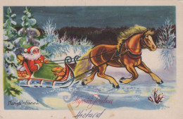 BABBO NATALE Buon Anno Natale Vintage Cartolina CPSMPF #PKG361.A - Santa Claus