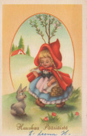 PÂQUES ENFANTS ŒUF Vintage Carte Postale CPA #PKE349.A - Ostern