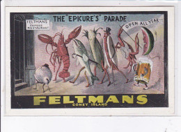PUBLICITE : "the Epicure's Parade" - FELTMANS Restaurant In Coney Island (homard - Surréalisme) - Très Bon état - Publicité