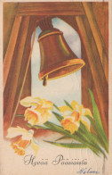 PASCUA CAMPANA FLORES Vintage Tarjeta Postal CPA #PKE142.A - Pâques