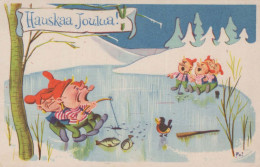 PÈRE NOËL Bonne Année Noël GNOME Vintage Carte Postale CPA #PKE004.A - Santa Claus