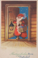 SANTA CLAUS Happy New Year Christmas GNOME Vintage Postcard CPSMPF #PKD945.A - Santa Claus