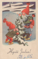 WEIHNACHTSMANN SANTA CLAUS Neujahr Weihnachten GNOME Vintage Ansichtskarte Postkarte CPSMPF #PKD404.A - Santa Claus
