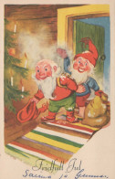 PÈRE NOËL Bonne Année Noël GNOME Vintage Carte Postale CPSMPF #PKD348.A - Santa Claus