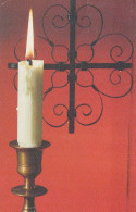Buon Anno Natale CANDELA Vintage Cartolina CPSMPF #PKD022.A - Nouvel An