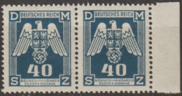 008/ Pof. SL 14, Dark Grey Blue, Border Pair - Unused Stamps