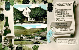 73904725 Marienthal Dernau Winzerverein Gasthaus Panorama Weinreben Urkunde - Sonstige & Ohne Zuordnung