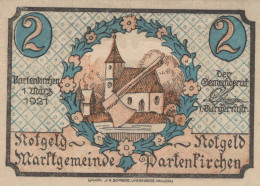 2 MARK 1921 Stadt PARTENKIRCHEN Bavaria UNC DEUTSCHLAND Notgeld Banknote #PB479 - [11] Local Banknote Issues